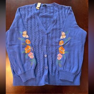 Talbots floral accent sweater